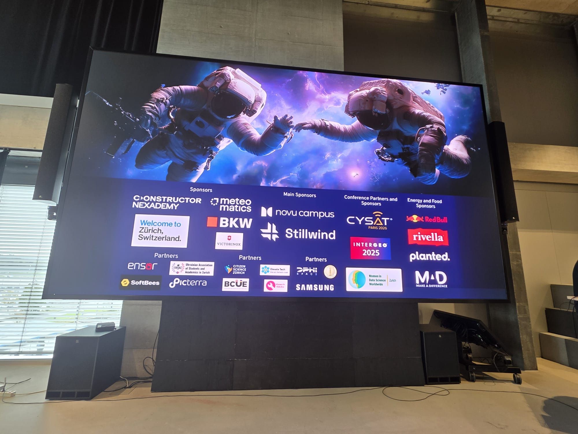 Welcome to Zürich, Switzerland — NASA Space Apps Challenge Zurich 2025 sponsor screen